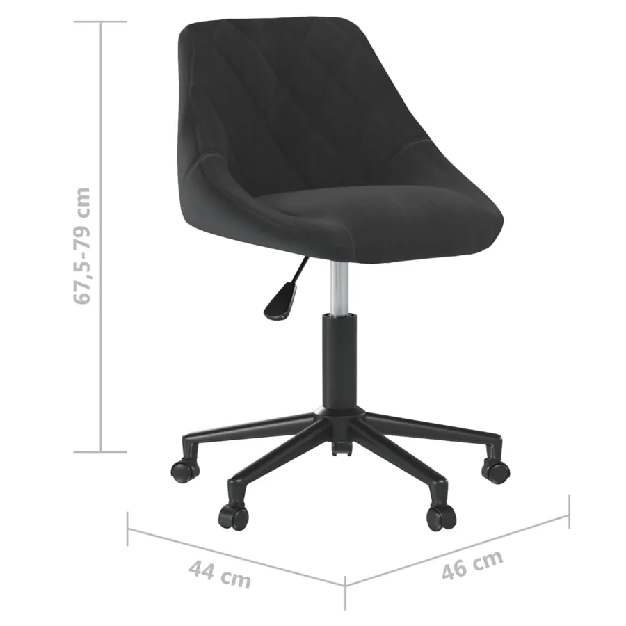 Chaise pivotante de salle à manger Noir Velours - 7