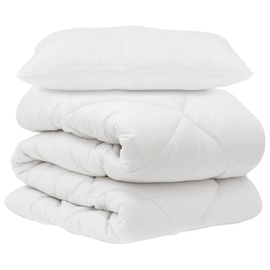 Ensemble de Duvet avec oreiller 2 pcs Blanc Microfibre - 2