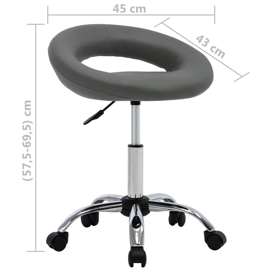 Chaise pivotante de salle à manger Gris Similicuir - 7