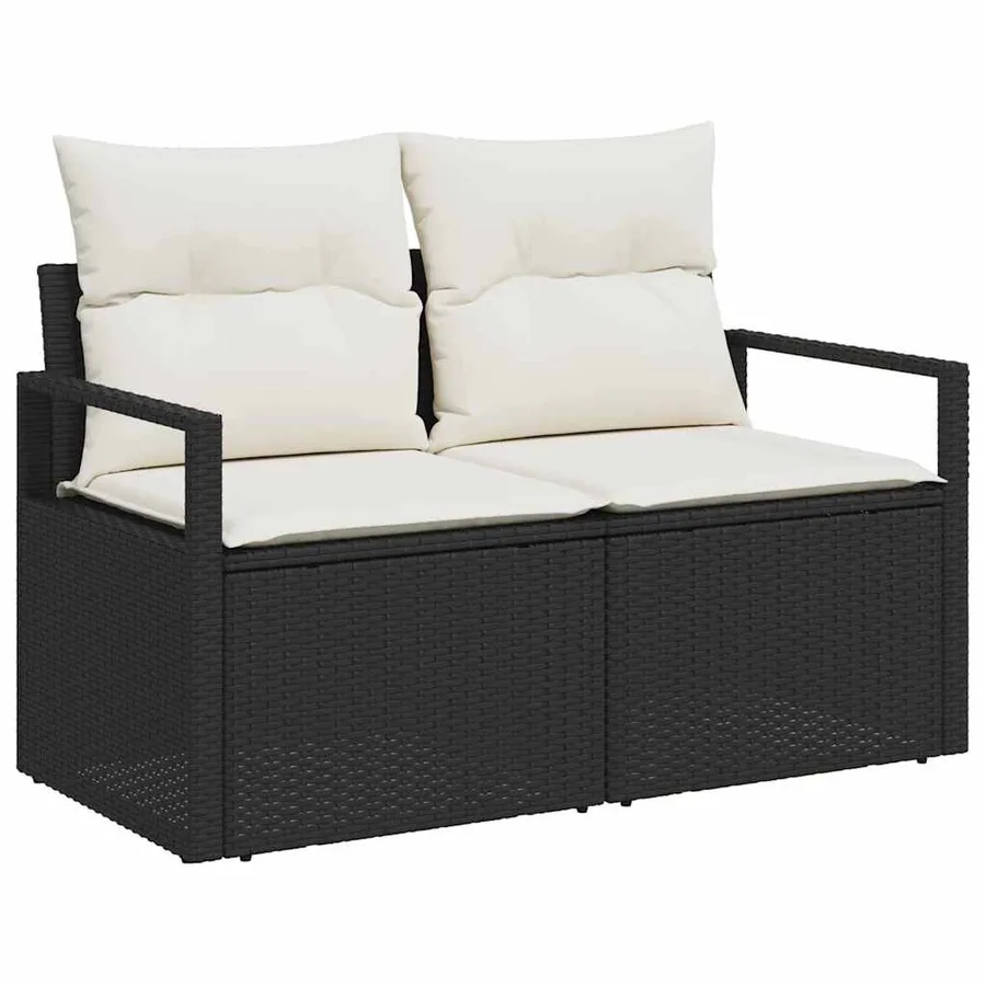 Ensemble de Canapés 3 pcs Noir polyrotin - 4