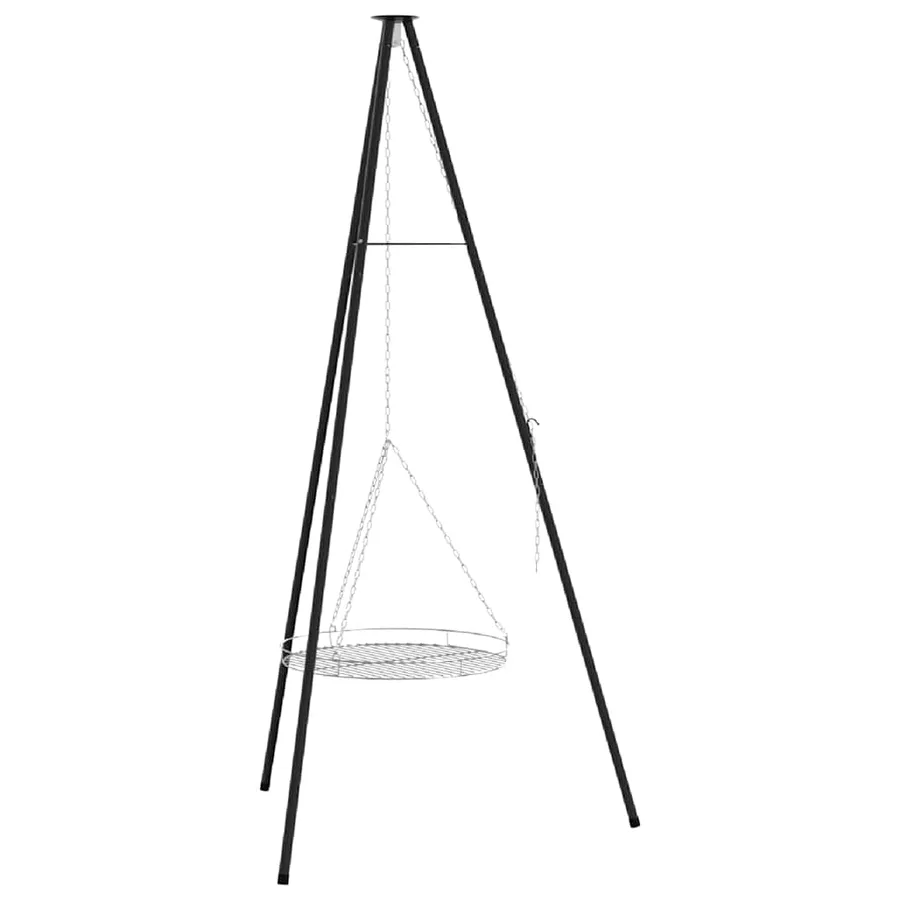 Trépied de Feu de Camp 2 pcs Noir Acier - 2