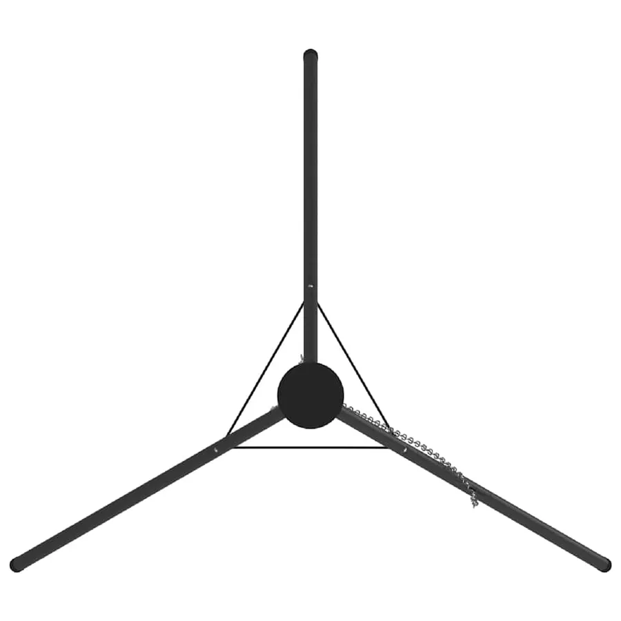 Trépied de Feu de Camp 2 pcs Noir Acier - 5