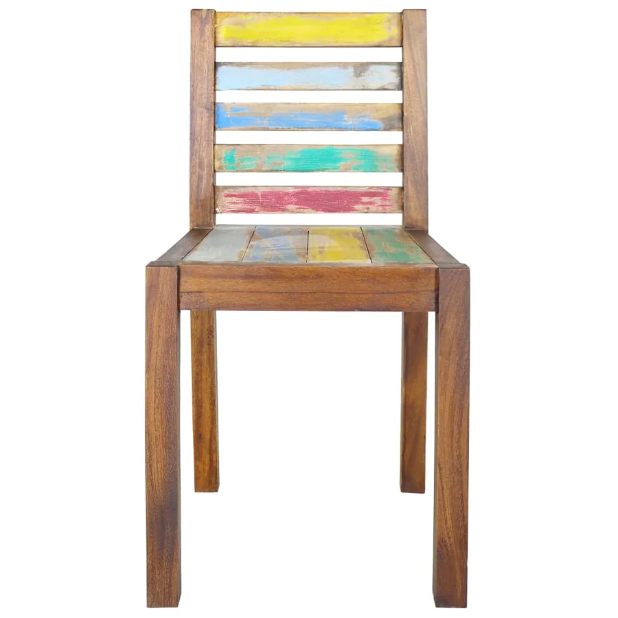 Chaises à manger lot de 6 bois de récupération solide - 3
