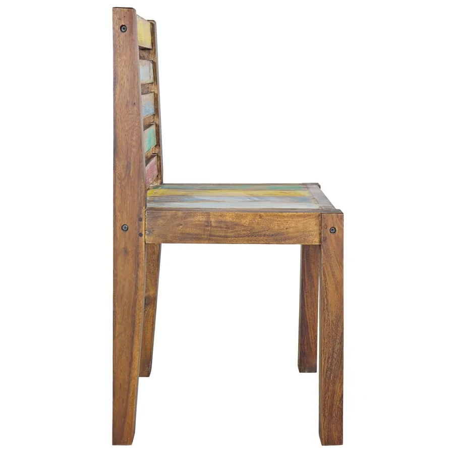 Chaises à manger lot de 6 bois de récupération solide - 4