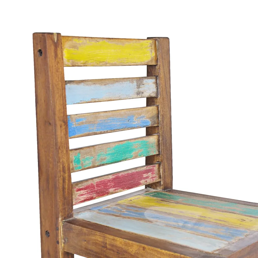 Chaises à manger lot de 6 bois de récupération solide - 6