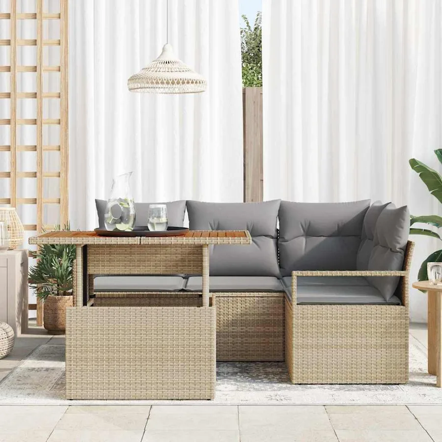 Ensemble de canapé de jardin 5 pc 4-Nombre de places - 3