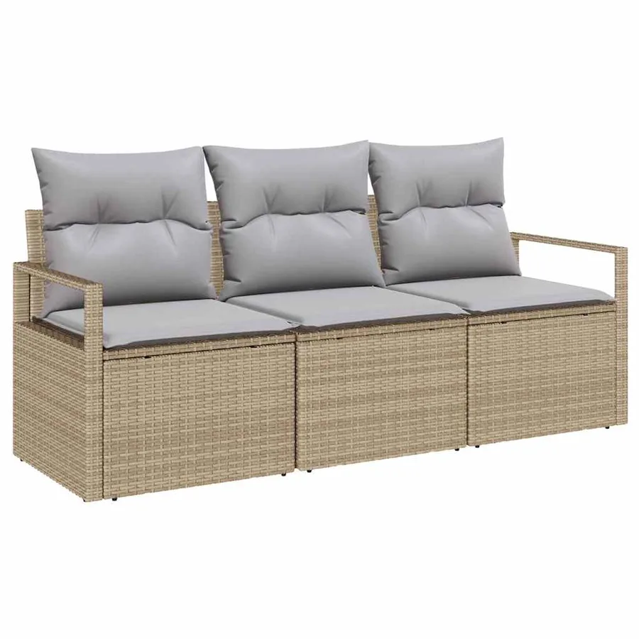 Ensemble de Canapés 3 pcs Beige polyrotin - 2