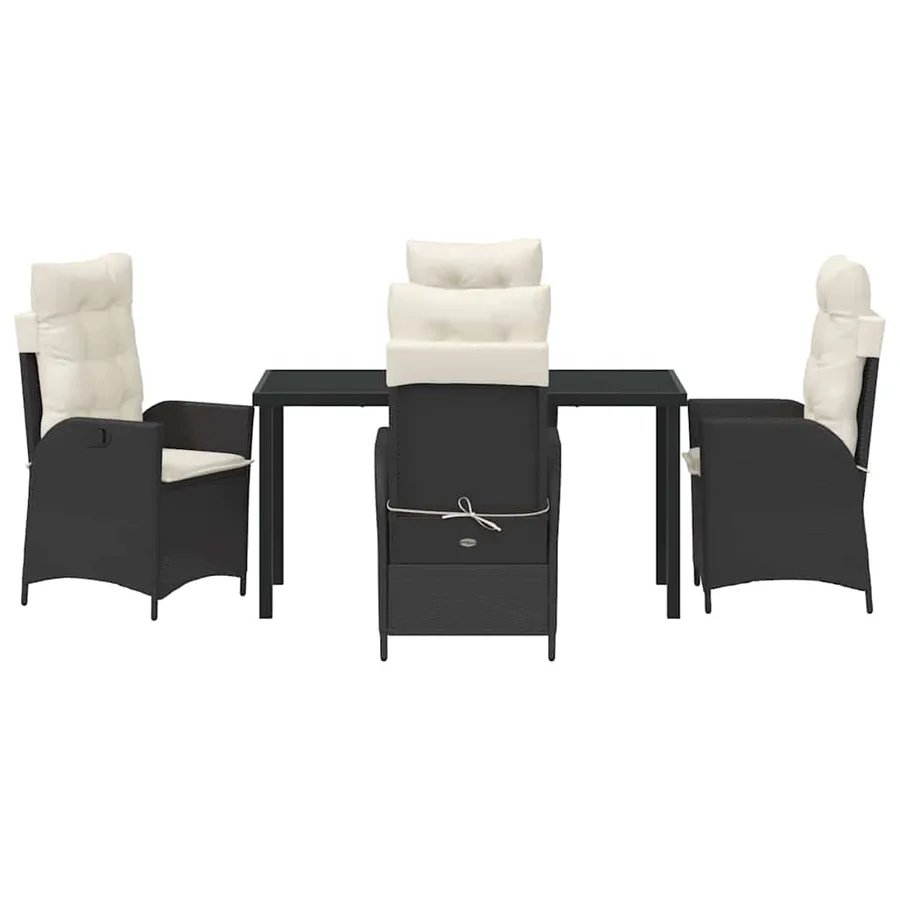 Ensemble de salle à manger pour jardin 5 pcs Noir polyrotin - 7
