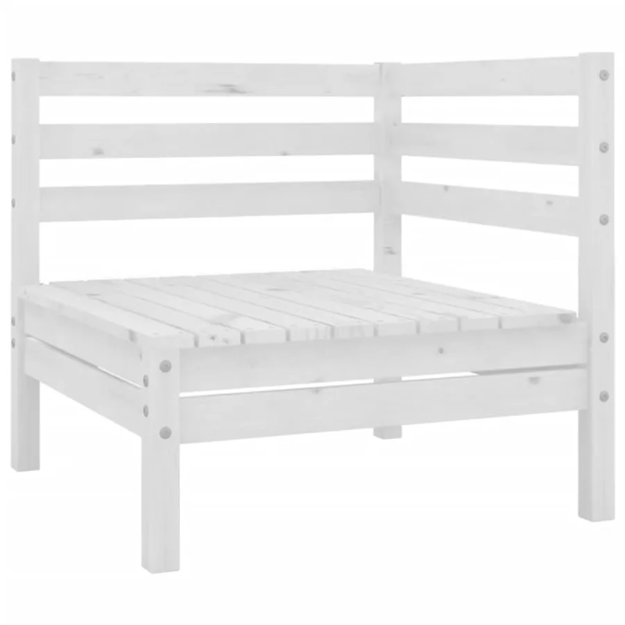 Salon de jardin 8 pcs Bois de pin massif Blanc - 3