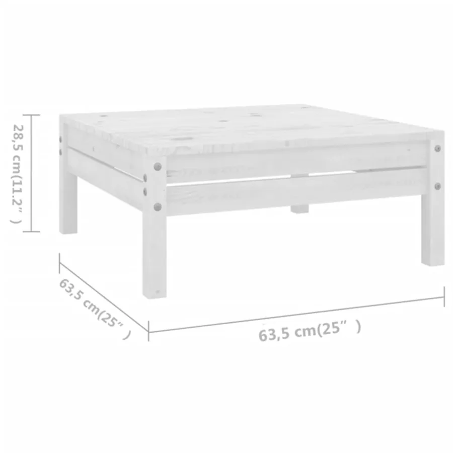Salon de jardin 8 pcs Bois de pin massif Blanc - 8