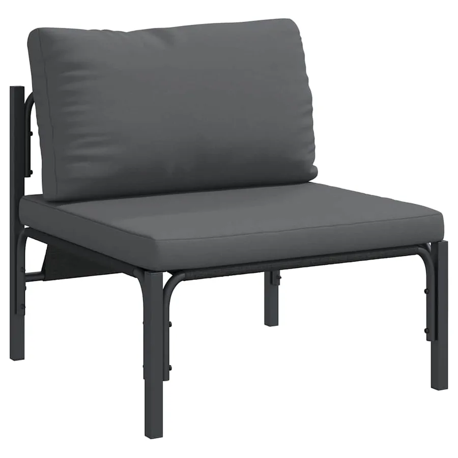 Ensemble de canapé de jardin avec coussin 6 pcs Noir Acier - 5
