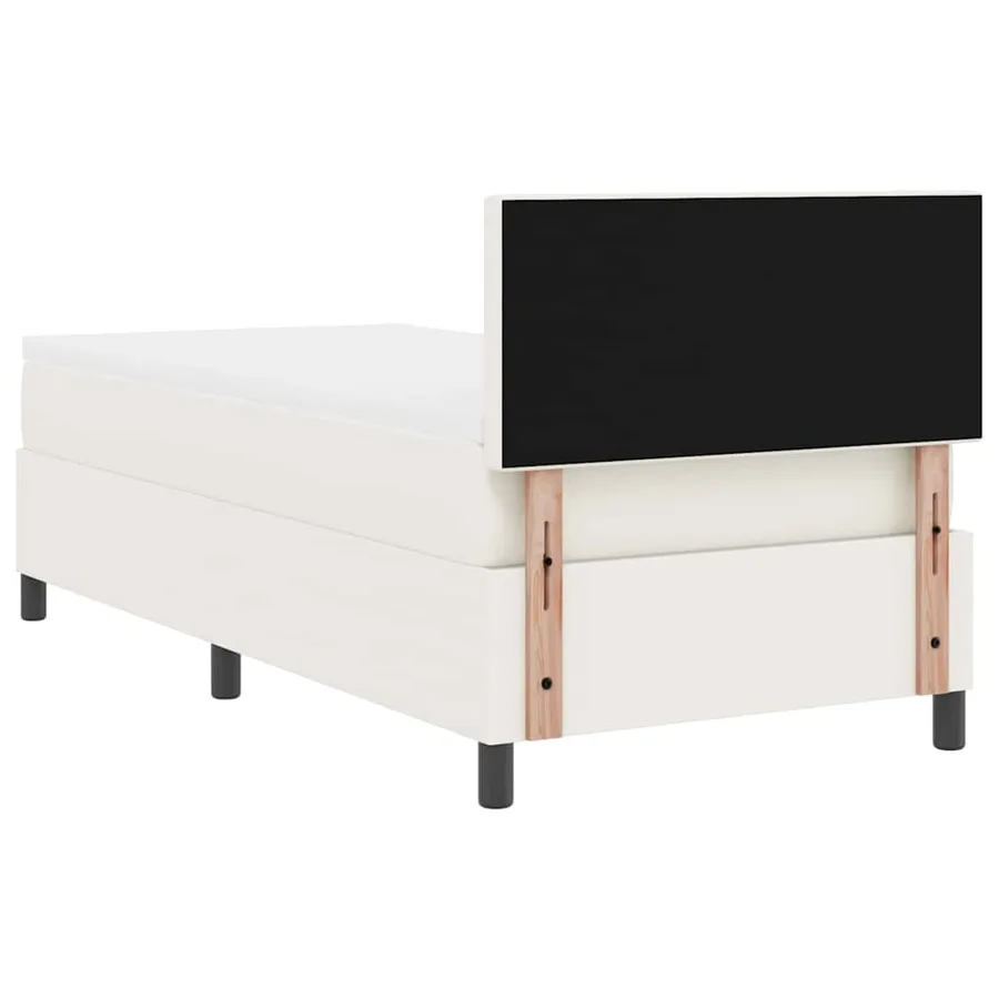 Lit à ressort LED avec tête de lit Crème et Blanc 100 x 200 cm - 10
