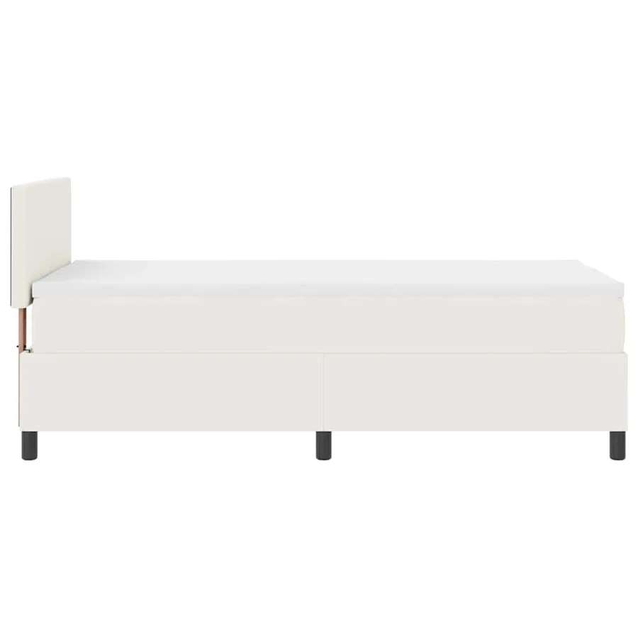 Lit à ressort LED avec tête de lit Crème et Blanc 100 x 200 cm - 9