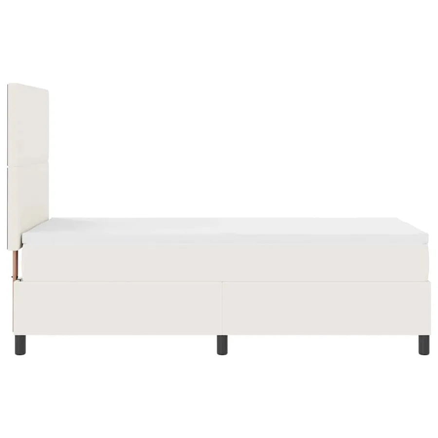 Lit à ressort LED avec tête de lit Crème et Blanc 100 x 200 cm - 9