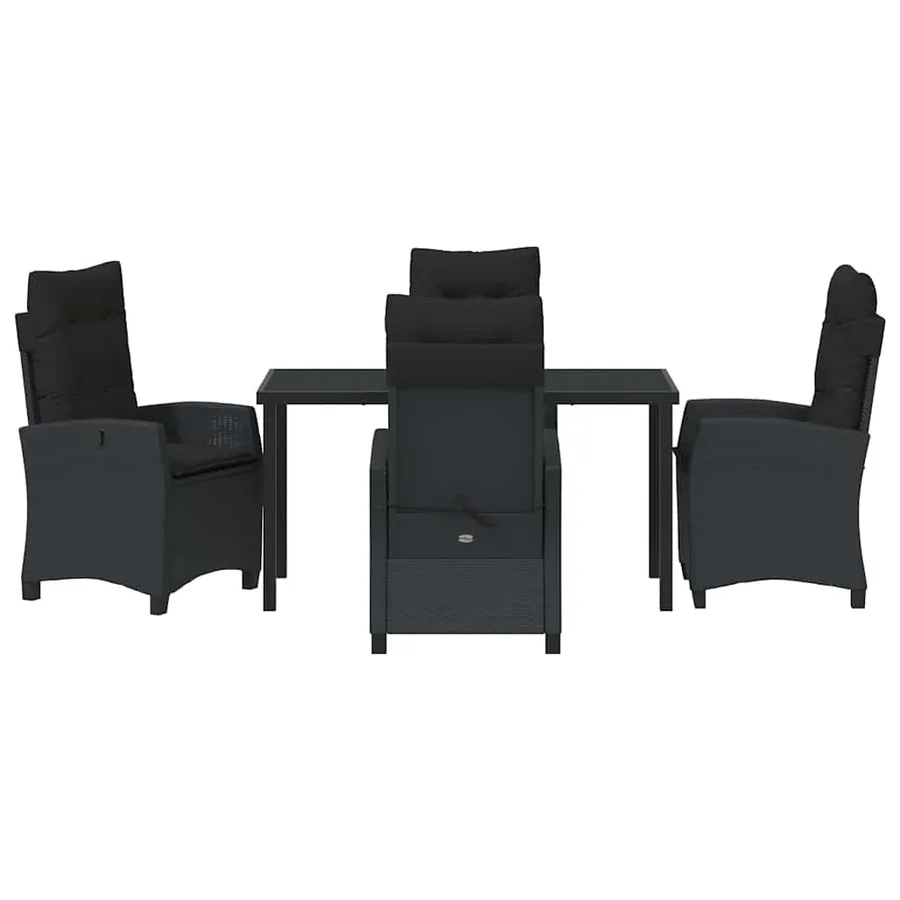 Ensemble de salle à manger pour jardin 5 pcs Noir polyrotin - 7