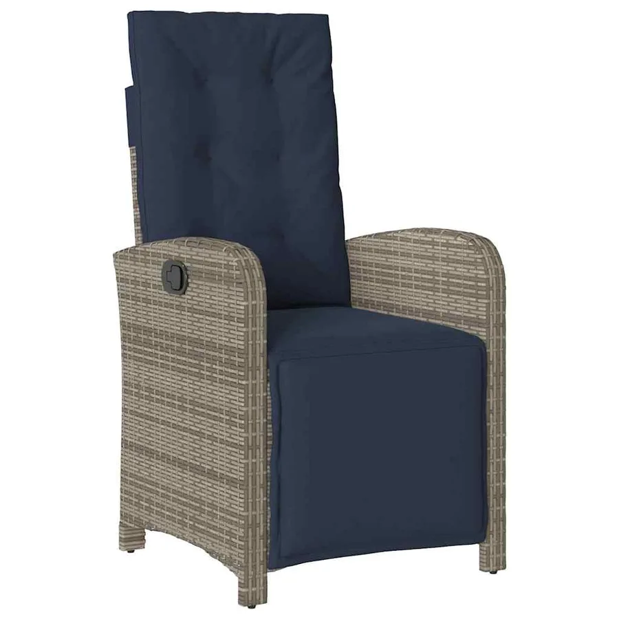 Ensemble de salle à manger pour jardin 5 pcs Gris polyrotin - 6