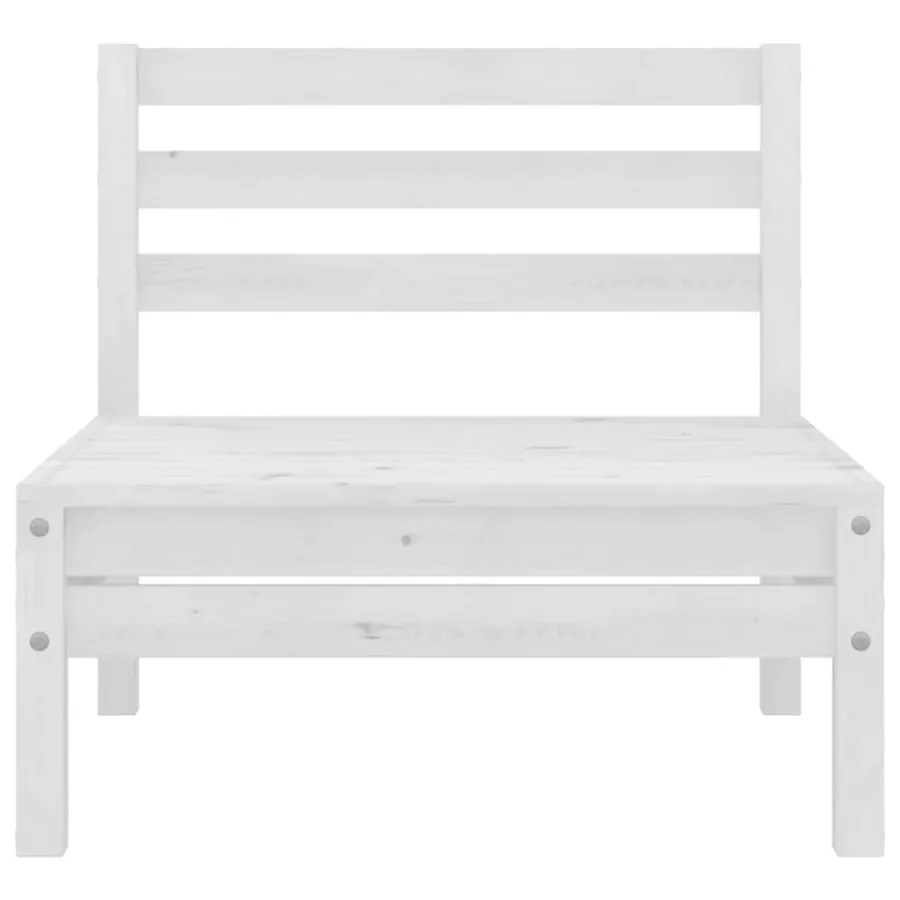 Salon de jardin 4 pcs Blanc Bois de pin massif - 8