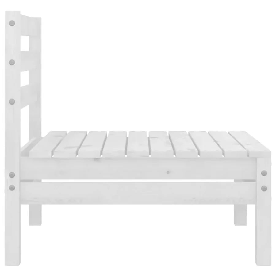 Salon de jardin 4 pcs Blanc Bois de pin massif - 9