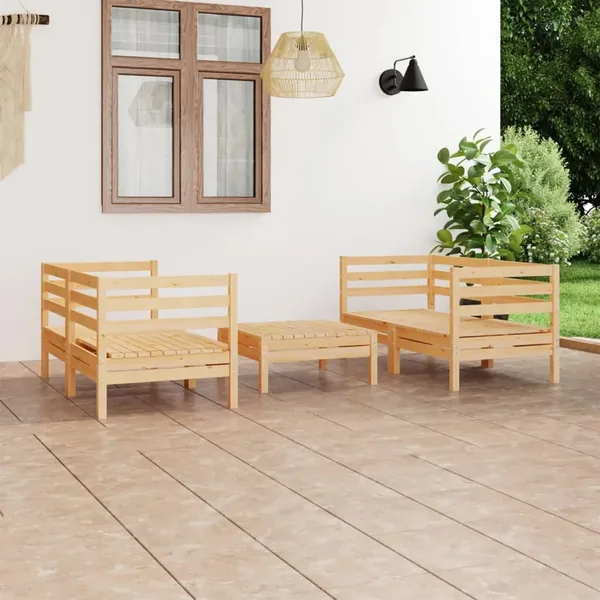 Salon de jardin 5 pcs Bois de pin massif