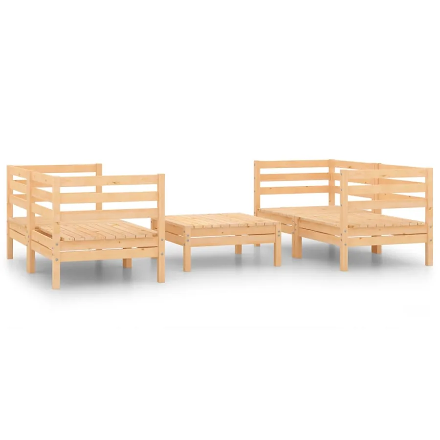 Salon de jardin 5 pcs Bois de pin massif - 2