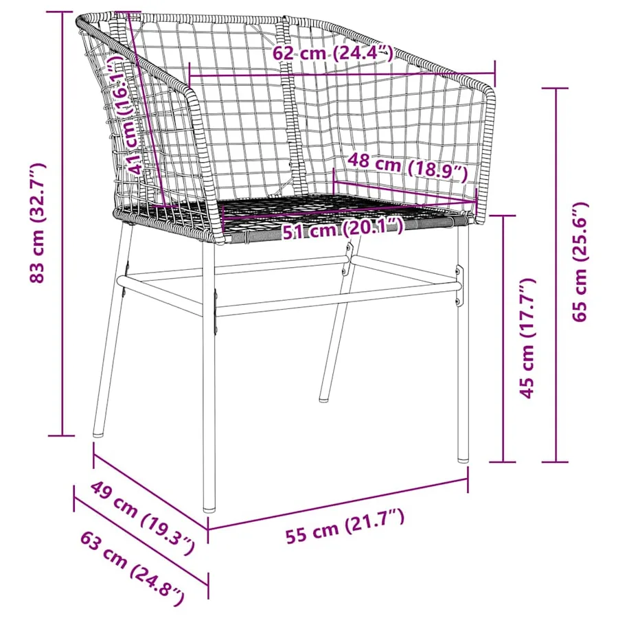 Ensemble de salle à manger pour jardin 7 pcs Marron polyrotin - 10