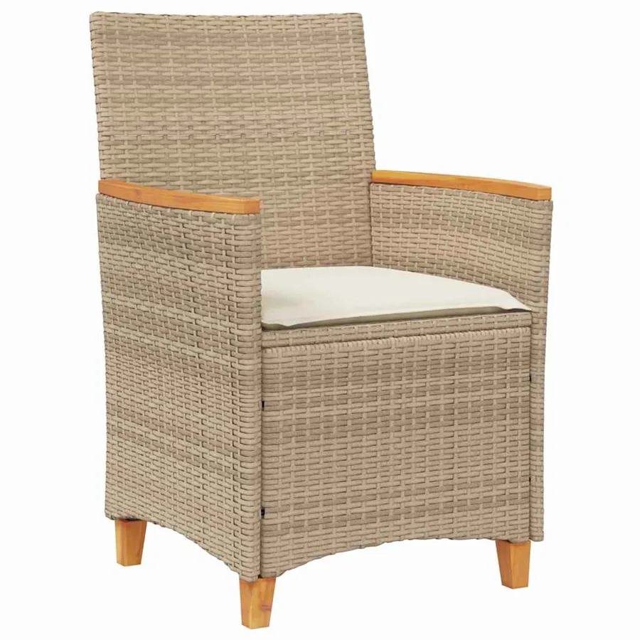 Ensemble de salle à manger pour jardin 9 pcs Beige polyrotin - 6