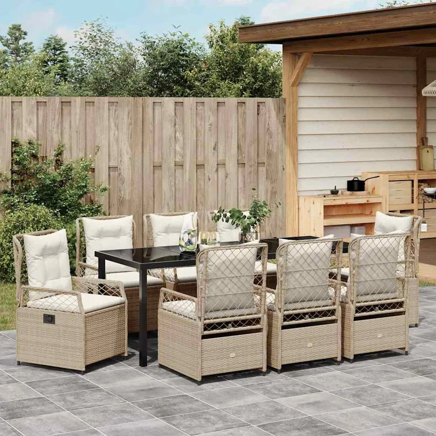 Ensemble de salle à manger pour jardin 9 pcs - 4
