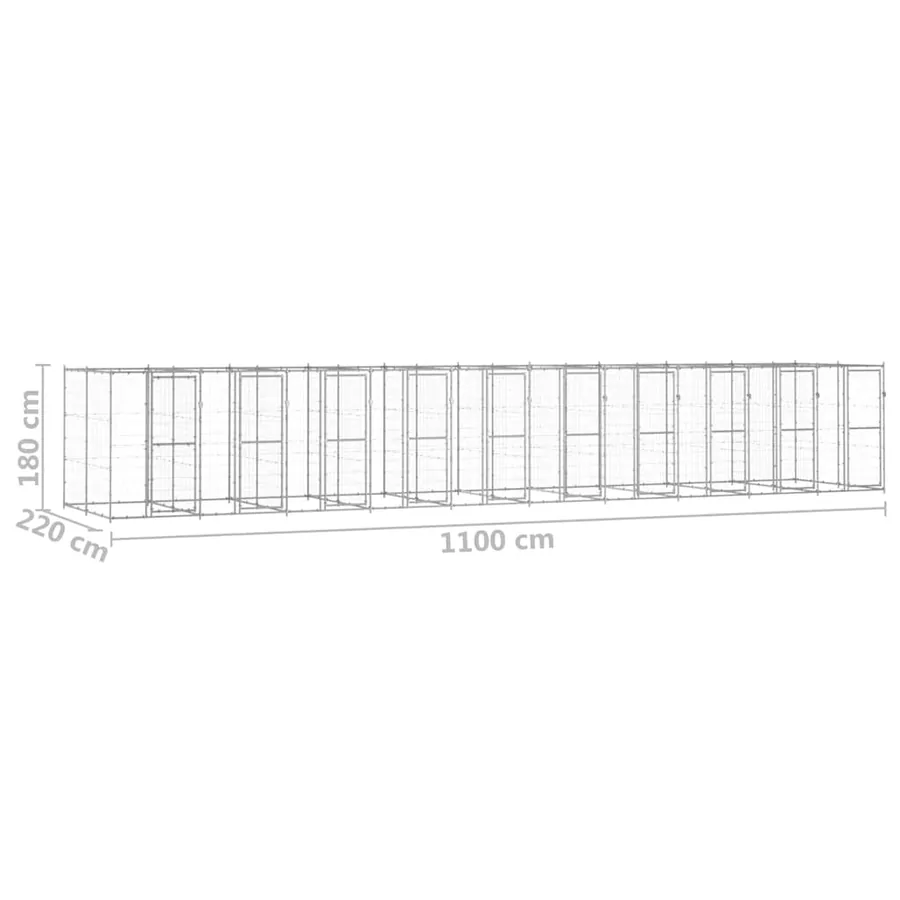 Chenil extérieur Acier galvanisé 24,2 m² - 6