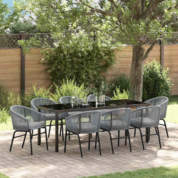 Ensemble de salle à manger pour jardin 9 pcs Anthracite