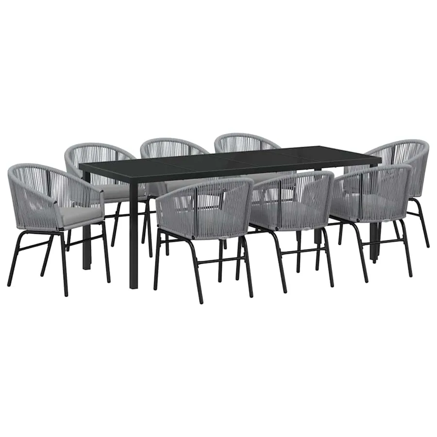 Ensemble de salle à manger pour jardin 9 pcs Anthracite - 2