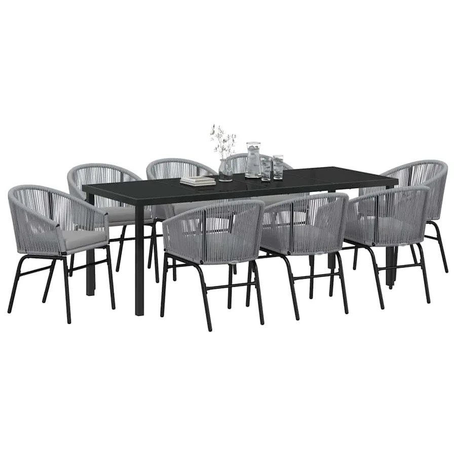 Ensemble de salle à manger pour jardin 9 pcs Anthracite - 3