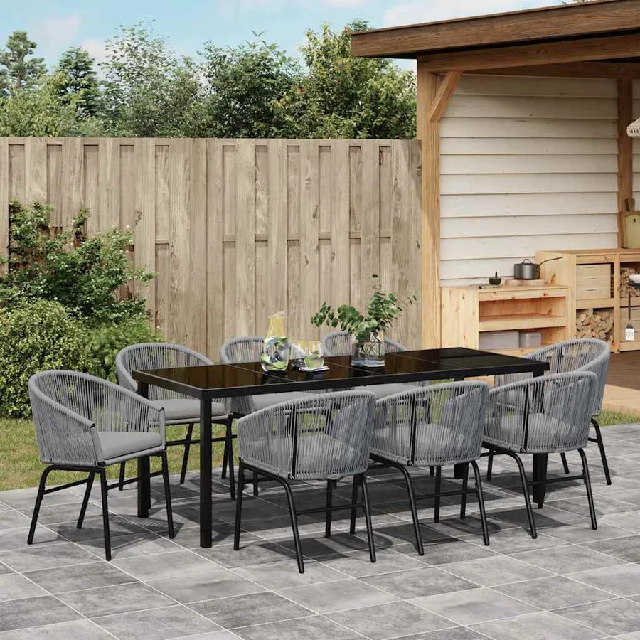 Ensemble de salle à manger pour jardin 9 pcs Anthracite - 4