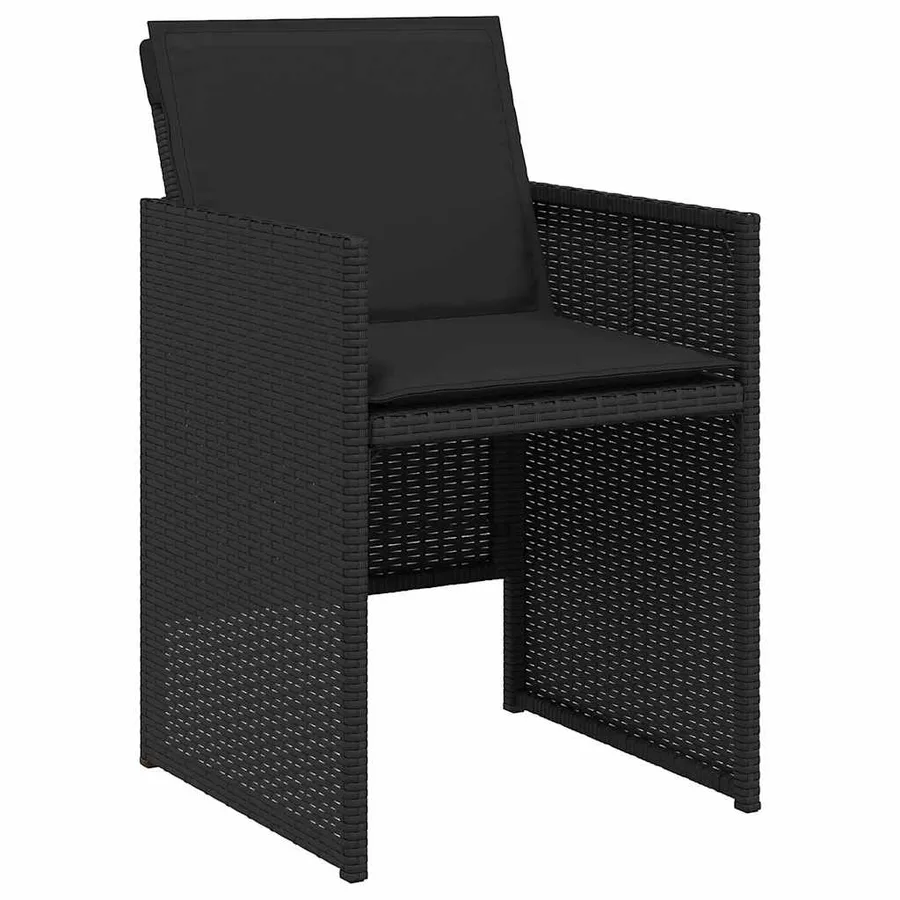 Ensemble de salle à manger pour jardin 9 pcs Noir polyrotin - 6