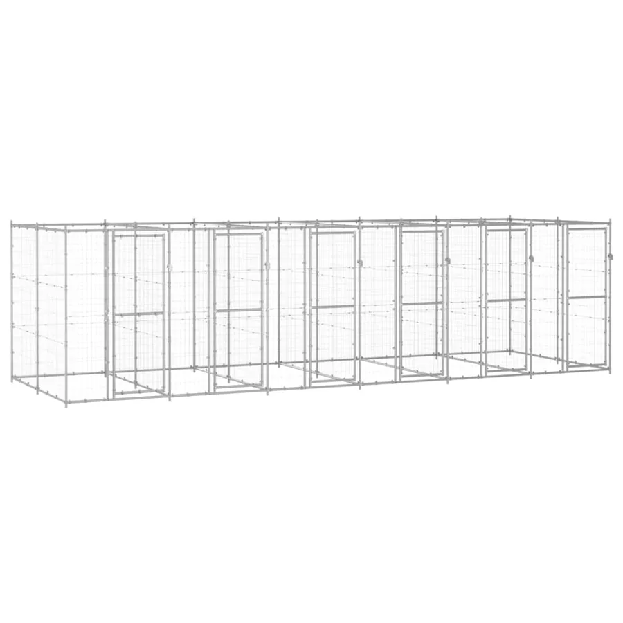 Chenil extérieur Acier galvanisé 14,52 m²