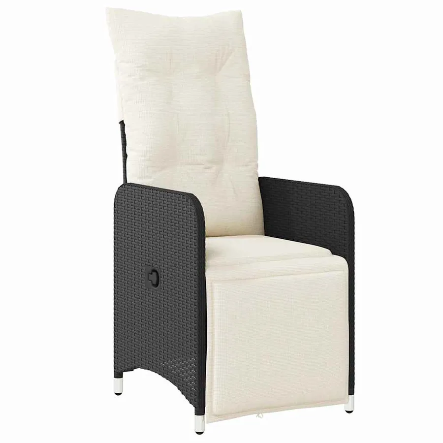 Ensemble de salle à manger pour jardin 5 pcs Noir polyrotin - 6