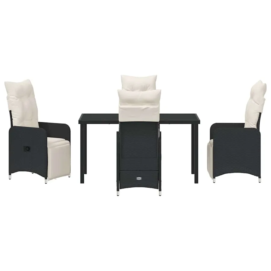 Ensemble de salle à manger pour jardin 5 pcs Noir polyrotin - 7