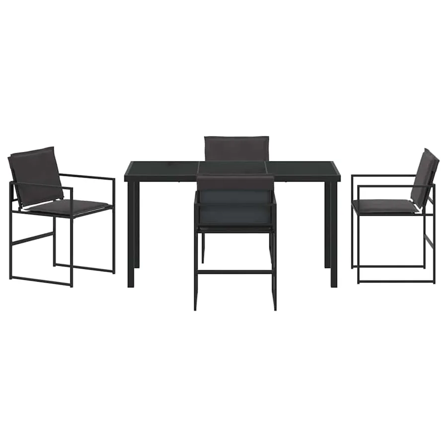 Ensemble de salle à manger pour jardin 5 pcs Noir - 7