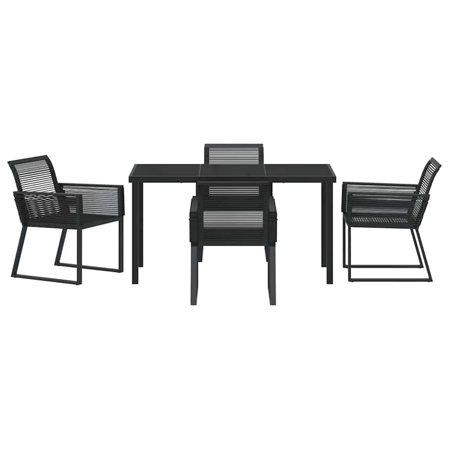 Ensemble de salle à manger pour jardin 5 pcs Noir - 7