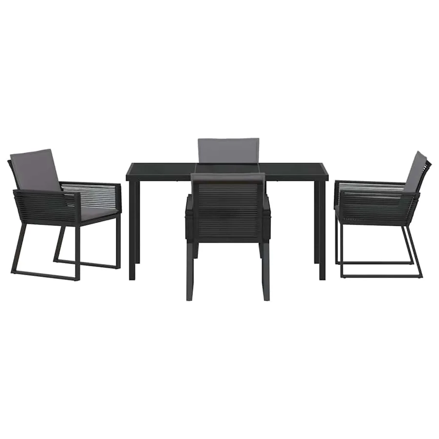 Ensemble de salle à manger pour jardin 5 pcs Noir - 7