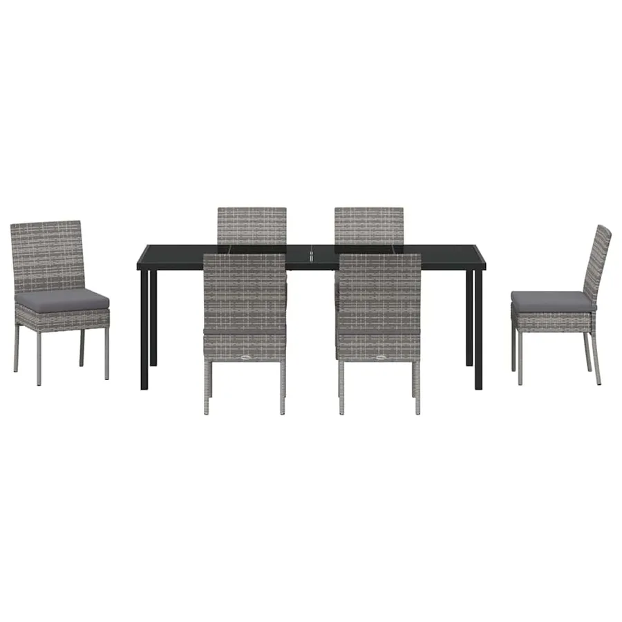 Ensemble de salle à manger pour jardin 7 pcs Gris - 7