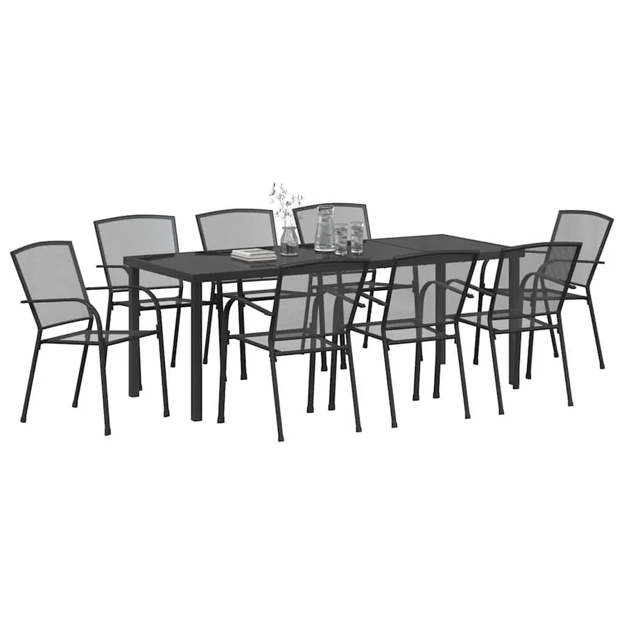 Ensemble de salle à manger pour jardin 9 pcs Anthracite - 3