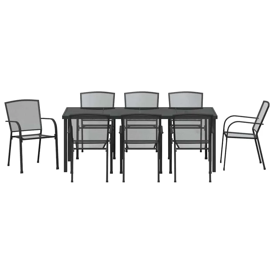 Ensemble de salle à manger pour jardin 9 pcs Anthracite - 7
