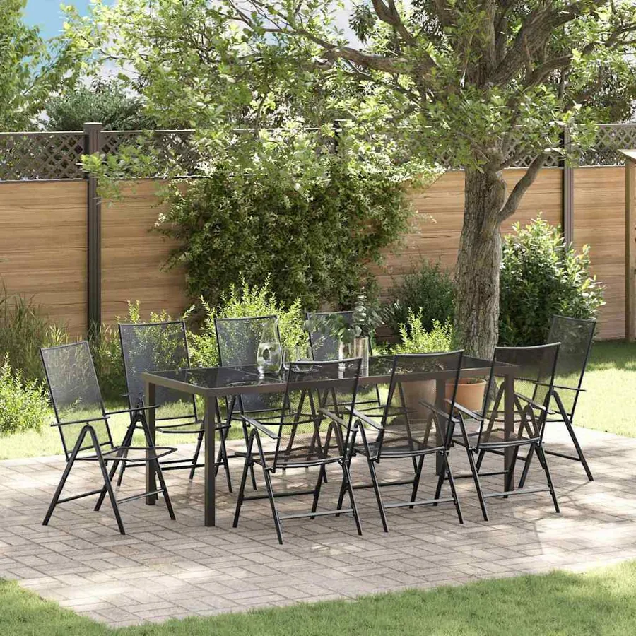 Ensemble de salle à manger pour jardin 9 pcs Anthracite