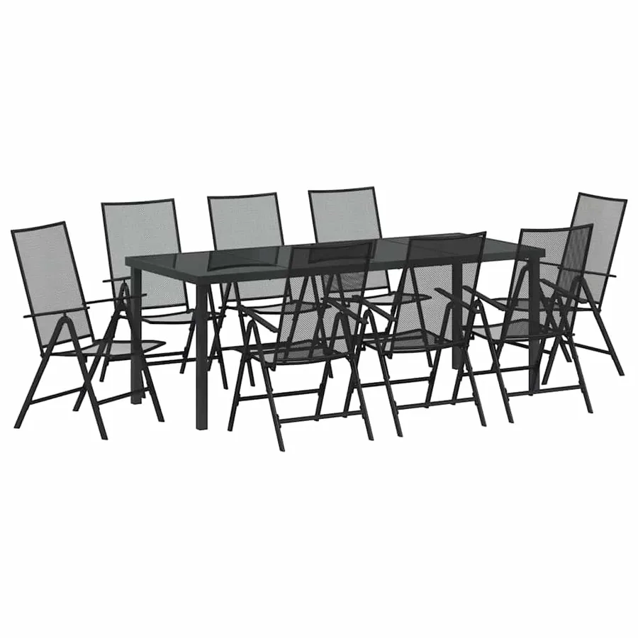 Ensemble de salle à manger pour jardin 9 pcs Anthracite - 2