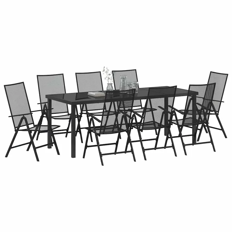 Ensemble de salle à manger pour jardin 9 pcs Anthracite - 3