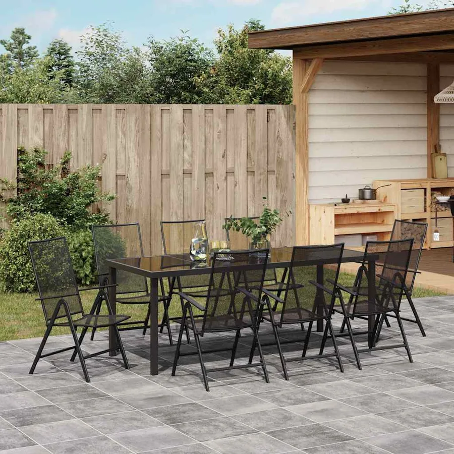 Ensemble de salle à manger pour jardin 9 pcs Anthracite - 4