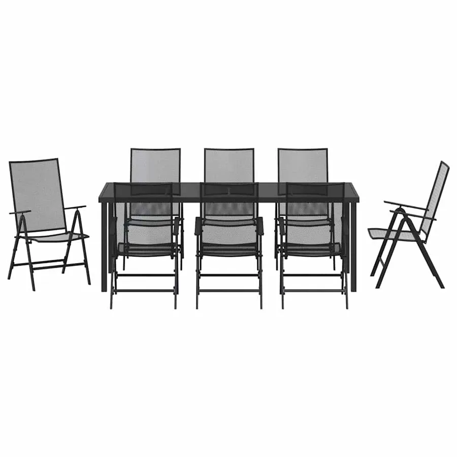 Ensemble de salle à manger pour jardin 9 pcs Anthracite - 7