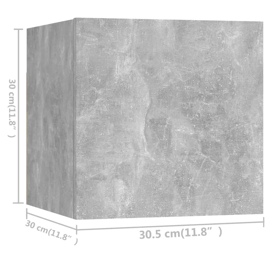 Ensemble de meubles TV 4 pcs Gris béton Bois d'ingénierie - 6
