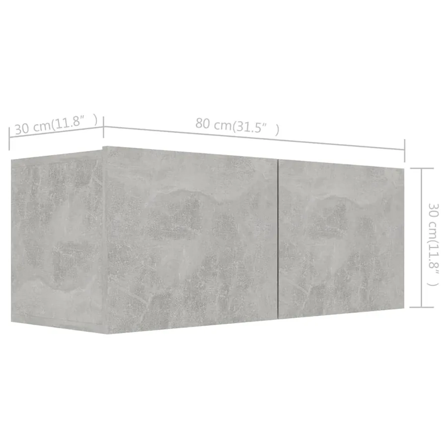 Ensemble de meubles TV 4 pcs Gris béton Bois d'ingénierie - 7