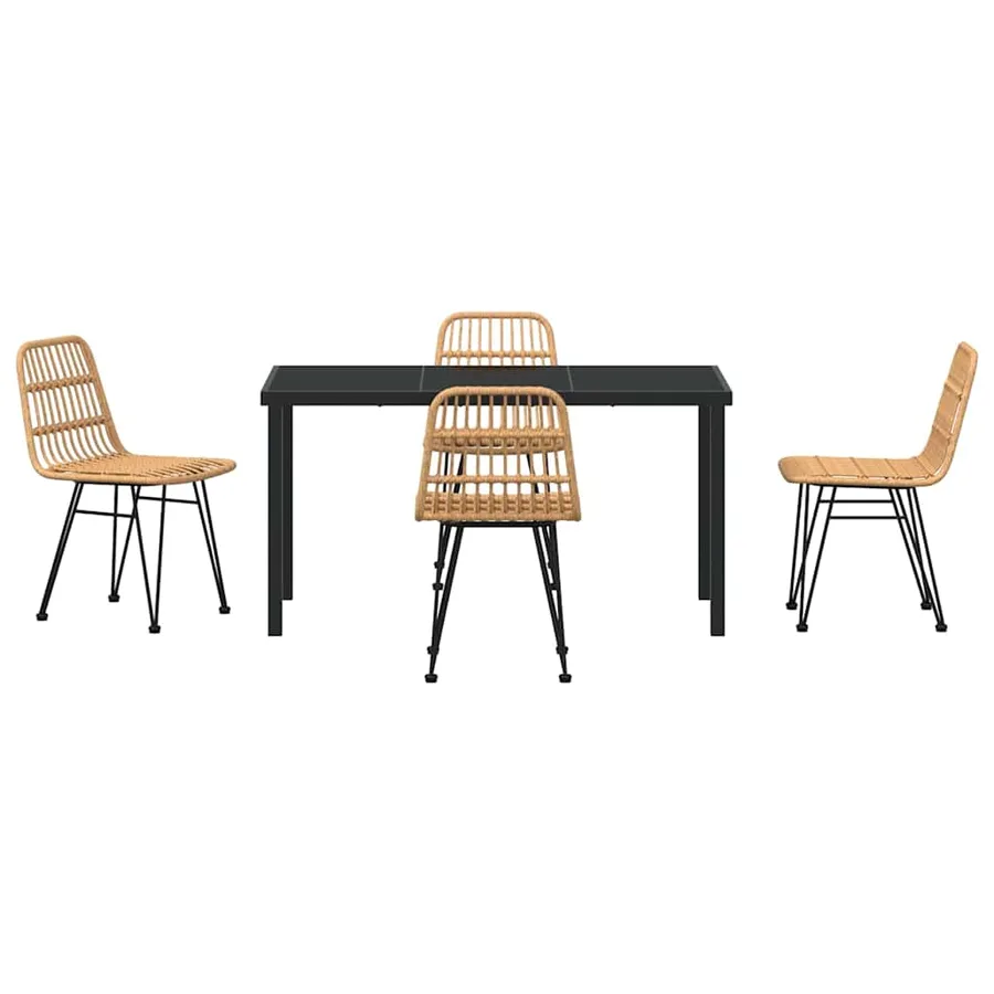 Ensemble de salle à manger pour jardin 5 pcs Marron - 7